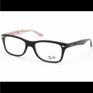 Ray-Ban Black and White Rectangular Optical Frames